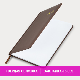 Еженедельник датированный 2025, А5, 145х215 мм, BRAUBERG "Select", балакрон, коричневый, 115973 за 94 ₽. Еженедельники. Доставка по России. Без переплат!