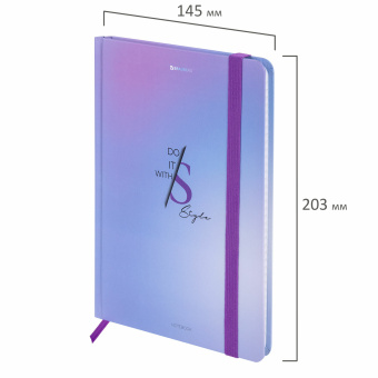 Блокнот с резинкой в клетку 96 л., А5 145х203 мм, твердая обложка, BRAUBERG, "Style", 116320 за 239 ₽. Блокноты в книжном переплете. Доставка по России. Без переплат!