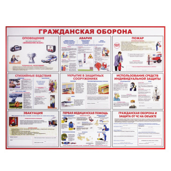 Доска-стенд информационная "Гражданская оборона" (910х700 мм), пластик за 2&nbsp;635 ₽. Информационные стенды. Доставка по России. Без переплат!