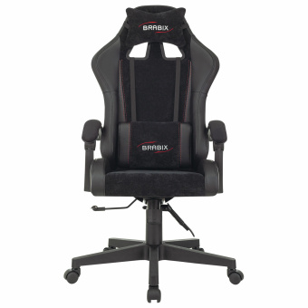 Кресло компьютерное BRABIX "Striker GM-121", синхромеханизм, 2 подушки, экокожа/велюр, черное, 532962 за 15&nbsp;140 ₽. Кресла игровые. Доставка по России. Без переплат!