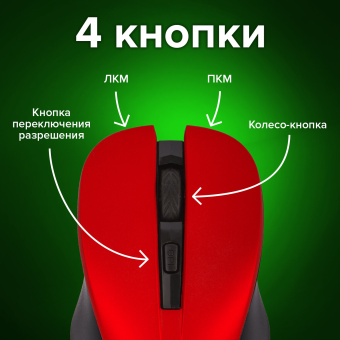 Мышь беспроводная с бесшумным кликом SONNEN V18, USB, 800/1200/1600 dpi, 4 кнопки, красная, 513516 за 503 ₽. Мыши беспроводные компьютерные. Доставка по России. Без переплат!