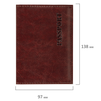 Обложка для паспорта экокожа, мягкая вставка изолон, "PASSPORT", коричневая, STAFF Profit, 237184 за 137 ₽. Обложки для паспорта. Доставка по России. Без переплат!