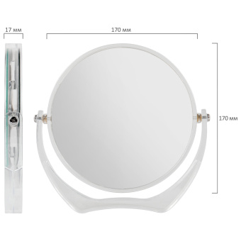 Зеркало настольное BRABIX, круглое, диаметр 17 см, двустороннее, с увеличением, прозрачная рамка, 607424 за 436 ₽. Зеркала. Доставка по России. Без переплат!