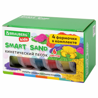 Песок для лепки кинетический BRAUBERG KIDS, 6 цветов, 720 г, 4 формочки, 665090 за 410 ₽. Песок для лепки. Доставка по России. Без переплат!