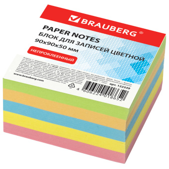 Блок для записей BRAUBERG непроклеенный, куб 9х9х5 см, цветной, 122339 за 119 ₽. Блоки для записей. Доставка по России. Без переплат!