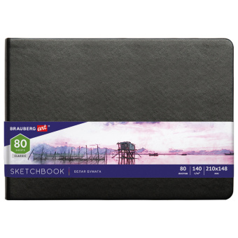 Скетчбук, белая бумага 140 г/м2 210х148 мм, 80 л., КОЖЗАМ, резинка, BRAUBERG ART CLASSIC, черный, 113182 за 393 ₽. Альбомы, скетчбуки и бумага для графики и эскизов. Доставка по России. Без переплат!