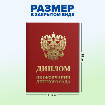 Диплом об окончании детского сада, бумвинил красный, А5 115х150 мм, BRAUBERG, 117577 за 61 ₽. Грамоты и дипломы. Доставка по России. Без переплат!