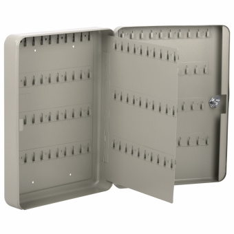 Шкафчик (Ключница) на 140 ключей BRAUBERG, 370х280х80 мм, с замком, +140 брелоков, серый, 290340 за 4&nbsp;152 ₽. Шкафчики и панели для ключей. Доставка по России. Без переплат!