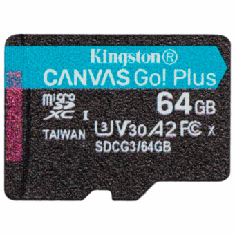 Карта памяти microSDXC 64GB KINGSTON Canvas Go Plus UHS-I U3, 170 Мб/с (class 10), SDCG3/64GB за 1 542 ₽. Карты памяти. Доставка по России. Без переплат!