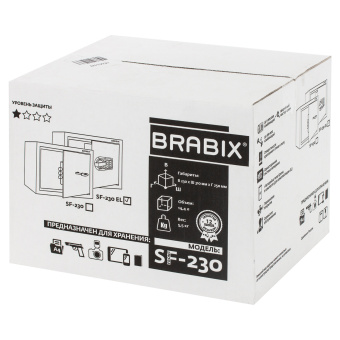 Сейф мебельный BRABIX "SF-230EL", 230х310х250 мм, электронный замок, черный, 291147, S103BR211614 за 6&nbsp;450 ₽. Сейфы мебельные, офисные. Доставка по России. Без переплат!