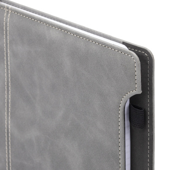 Блокнот А5 165x218 мм, BRAUBERG "Perfect", под кожу софт-тач, держатель для ручки, 80 листов, клетка, серый, 116619 за 375 ₽. Бизнес-блокноты и бизнес-тетради. Доставка по России. Без переплат!