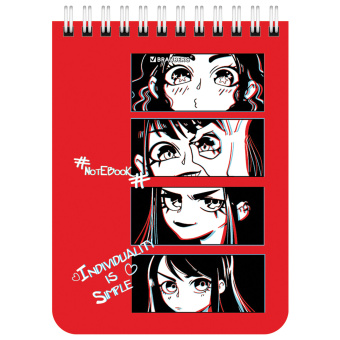 Блокнот МАЛЫЙ ФОРМАТ А6, 108х145 мм, 40 л., гребень, картон, клетка, BRAUBERG, "Anime emotions", 114392 за 18 ₽. Блокноты. Доставка по России. Без переплат!