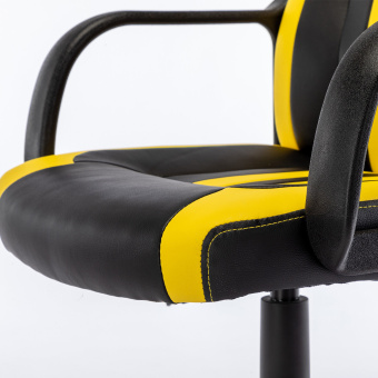 Кресло компьютерное BRABIX "Stripe GM-202", экокожа, черное/желтое, 532510 за 6&nbsp;797 ₽. Кресла игровые. Доставка по России. Без переплат!
