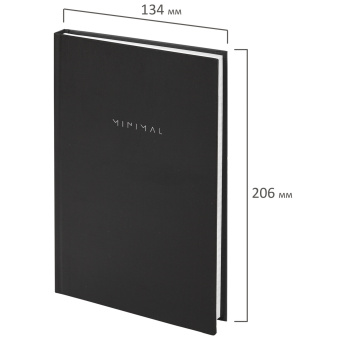 Блокнот А5 134х206 мм, 80 л., твёрдый, клетка, BRAUBERG "Minimal", черный, 116436 за 163 ₽. Блокноты. Доставка по России. Без переплат!