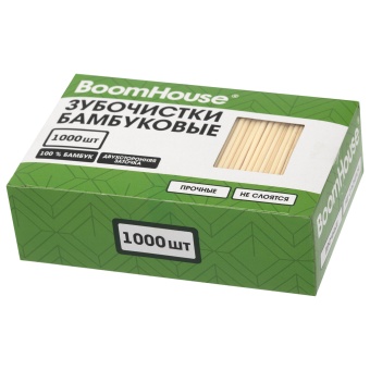 Зубочистки бамбуковые 1000 шт. в коробке, BOOMHOUSE (БУМХАУС), 701956 за 83 ₽. Зубочистки. Доставка по России. Без переплат!