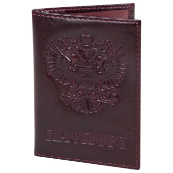 Обложка для паспорта натуральная кожа "Virginia", "Герб", темно-бордовая, BRAUBERG, 237199 за 280 ₽. Обложки для паспорта. Доставка по России. Без переплат!