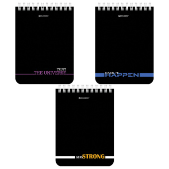 Блокнот МАЛЫЙ ФОРМАТ А6 108х145 мм, 40 л., гребень, картон, клетка, BRAUBERG, "Black & notes", 114389 за 28 ₽. Блокноты. Доставка по России. Без переплат!