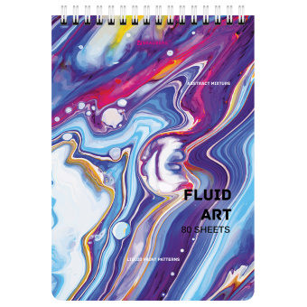 Блокнот А5 (146х206 мм), 80 л., гребень, картон, клетка, BRAUBERG, "Colorful art", 114371 за 72 ₽. Блокноты. Доставка по России. Без переплат!