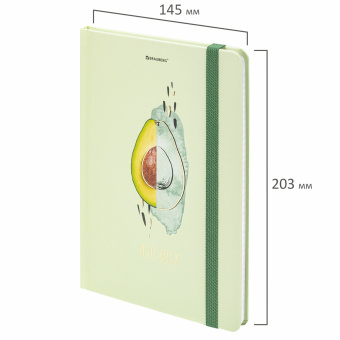 Блокнот с резинкой в клетку 96 л., А5 (145х203 мм), твердая обложка с фольгой, BRAUBERG, "Avocado", 113733 за 149 ₽. Блокноты в книжном переплете. Доставка по России. Без переплат!