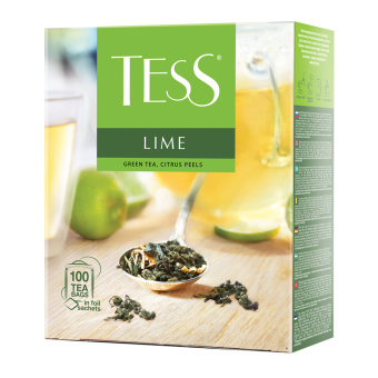 Чай TESS "Lime" зеленый с цедрой цитрусовых, 100 пакетиков в конвертах по 1,5 г, 0920-09 за 369 ₽. Чай пакетированный. Доставка по России. Без переплат!