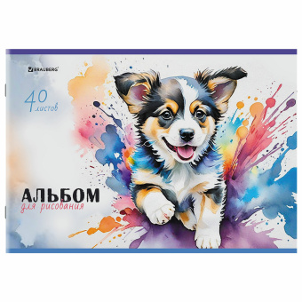 Альбом для рисования А4, 40 листов, скоба, обложка картон, BRAUBERG, 203х288 мм, "МИКС-1", 107114 за 80 ₽. Альбомы и папки для рисования. Доставка по России. Без переплат!