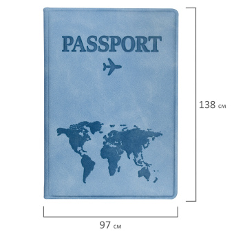 Обложка для паспорта "Passport Map", мягкая экокожа, голубая, STAFF, 238877 за 110 ₽. Обложки для паспорта. Доставка по России. Без переплат!