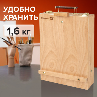 Этюдник-мольберт из бука настольный с ящиком, 27х37х67 см, высота холста до 53 см, BRAUBERG ART, 192251 за 2&nbsp;432 ₽. Этюдники. Доставка по России. Без переплат!