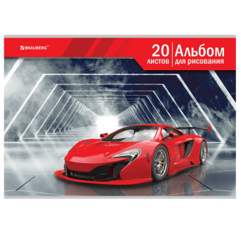 Альбом для рисования А4 20 л., скоба, обложка картон, BRAUBERG, 202х285 мм, "Автомир" (2 вида), 105604 за 46 ₽. Альбомы и папки для рисования. Доставка по России. Без переплат!