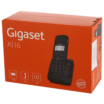 Радиотелефон Gigaset A116, память 50 номеров, АОН, повтор, часы, черный, S30852H2801S301 за 4 610 ₽. Радиотелефоны. Доставка по России. Без переплат!