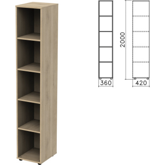 Шкаф (стеллаж) "Приоритет", 360х420х2000 мм, 4 полки, кронберг, К-932, К-932 кронберг за 13&nbsp;642 ₽. Набор мебели "Приоритет". Доставка по России. Без переплат!
