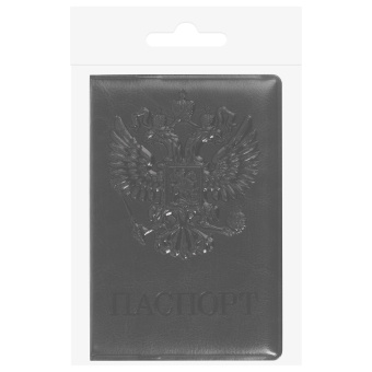 Обложка для паспорта STAFF, полиуретан под кожу, "ГЕРБ", черная, 237602 за 105 ₽. Обложки для паспорта. Доставка по России. Без переплат!
