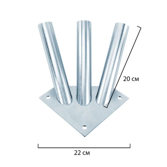 Кронштейн настенный для флагов на три древка, три точки крепления, металл за 1&nbsp;600 ₽. Флаги и знамена. Доставка по России. Без переплат!