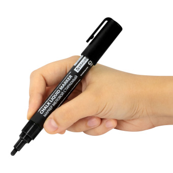 Маркер меловой CHALK LIQUID MARKER, ЧЕРНЫЙ, 3 мм, стираемый, BRAUBERG "CHALK", 152600 за 94 ₽. Маркеры меловые. Доставка по России. Без переплат!