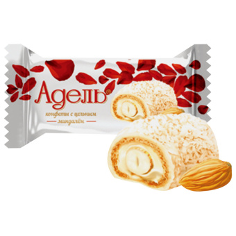 Конфеты АККОНД "Адель" с цельным миндалём, в кокосовой стружке, 500 г, 202171128360002 за 642 ₽. Конфеты фасованные. Доставка по России. Без переплат!