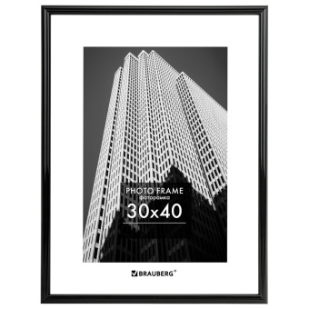 Рамка 30х40 см небьющаяся, багет 14 мм, пластик, BRAUBERG "Original", черная, 391230 за 683 ₽. Рамки для дипломов, сертификатов, грамот, фотографий. Доставка по России. Без переплат!