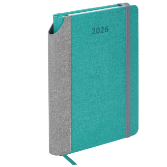 Ежедневник датированный 2026 А5 138x213 мм, BRAUBERG "Mosaic", под кожу, держатель для ручки, бирюза, 117110 за 174 ₽. Ежедневники с покрытием "под кожу и ткань". Доставка по России. Без переплат!