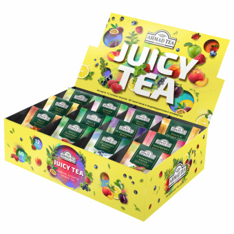 Чай AHMAD "Juicy tea" ассорти 12 вкусов, НАБОР 60 пакетиков, N074 за 606 ₽. Чайные подарочные наборы. Доставка по России. Без переплат!