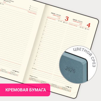 Ежедневник датированный 2026 А5 138x213 мм, BRAUBERG "Stylish", под кожу, гибкий, серо-голубой, 117105 за 172 ₽. Ежедневники с покрытием "под кожу и ткань". Доставка по России. Без переплат!