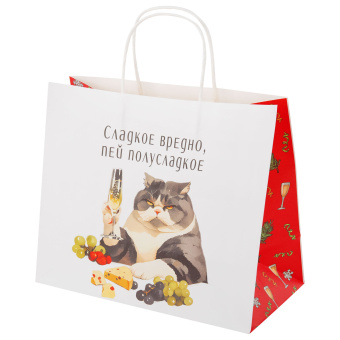 Пакет подарочный (1 штука), новогодний, 28х14х24 см, с изображением КОТИКОВ, крафт, ассорти, ЗОЛОТАЯ СКАЗКА, 592433 за 53 ₽. Пакеты подарочные новогодние. Доставка по России. Без переплат!