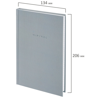 Блокнот А5 134х206 мм, 80 л., твёрдый, клетка, BRAUBERG "Minimal", серый, 116437 за 163 ₽. Блокноты. Доставка по России. Без переплат!