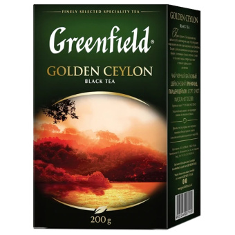 Чай листовой GREENFIELD "Golden Ceylon" черный цейлонский крупнолистовой 200 г, 0791-10 за 363 ₽. Чай листовой. Доставка по России. Без переплат!