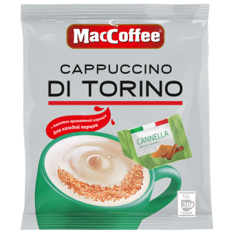 Кофе растворимый порционный MacCoffee "Cappuccino di Torino", КОМПЛЕКТ 20 пакетиков по 25 г, 102156 за 587 ₽. Кофе растворимый. Доставка по России. Без переплат!