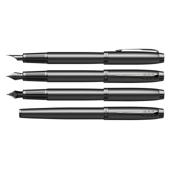 Ручка перьевая PARKER "IM Achromatic Black BT", черный матовый, нержавеющая сталь, синяя, 2127741 за 5&nbsp;771 ₽. Ручки перьевые подарочные. Доставка по России. Без переплат!