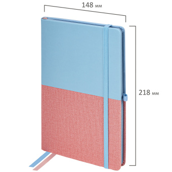 Блокнот А5 (148х218 мм), BRAUBERG "DUO", под кожу с резинкой, 80 л., клетка, голубой/розовый, 113432 за 267 ₽. Бизнес-блокноты и бизнес-тетради. Доставка по России. Без переплат!