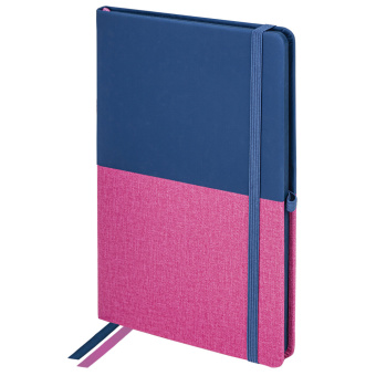 Блокнот А5 (148х218 мм), BRAUBERG "DUO", под кожу с резинкой, 80 л., клетка, синий/розовый, 113434 за 241 ₽. Бизнес-блокноты и бизнес-тетради. Доставка по России. Без переплат!