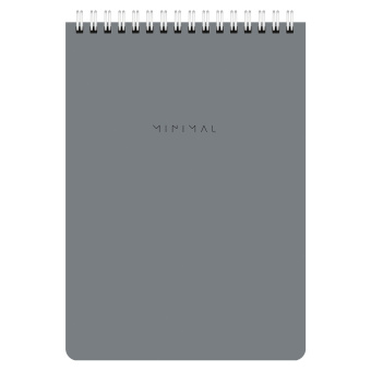 Блокнот А5 146х206 мм, 60 л., гребень, картон, жесткая подложка, клетка, BRAUBERG "Minimal Classic", 116426 за 67 ₽. Блокноты. Доставка по России. Без переплат!