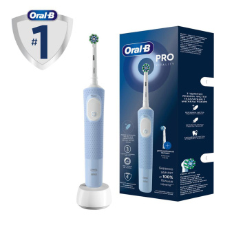 Зубная щетка электрическая ORAL-B (Орал-би) Vitality Pro, БЕЛАЯ/ГОЛУБАЯ, 1 насадка, 53019436 за 4&nbsp;349 ₽. Электрические зубные щетки. Доставка по России. Без переплат!
