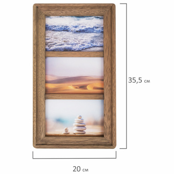 Рамка из мангового дерева BRAUBERG LOFT TRINITY, 3 фото 10х15 см, стекло, 20х35,5 см, 391282 за 1 151 ₽. Рамки для дипломов, сертификатов, грамот, фотографий. Доставка по России. Без переплат!