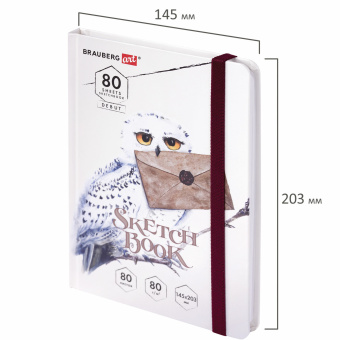 Скетчбук, белая бумага 80 г/м2, 145х203 мм, 80 л., резинка, твердый, BRAUBERG ART DEBUT "Хогвартс", 114581 за 196 ₽. Альбомы, скетчбуки и бумага для графики и эскизов. Доставка по России. Без переплат!