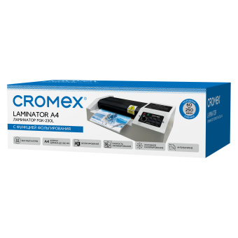 Ламинатор CROMEX (КРОМЕКС) FGK-230L, формат А4, толщина пленки 60-250 мкм, скорость 50 см/мин, 533123 за 6&nbsp;468 ₽. Ламинаторы. Доставка по России. Без переплат!